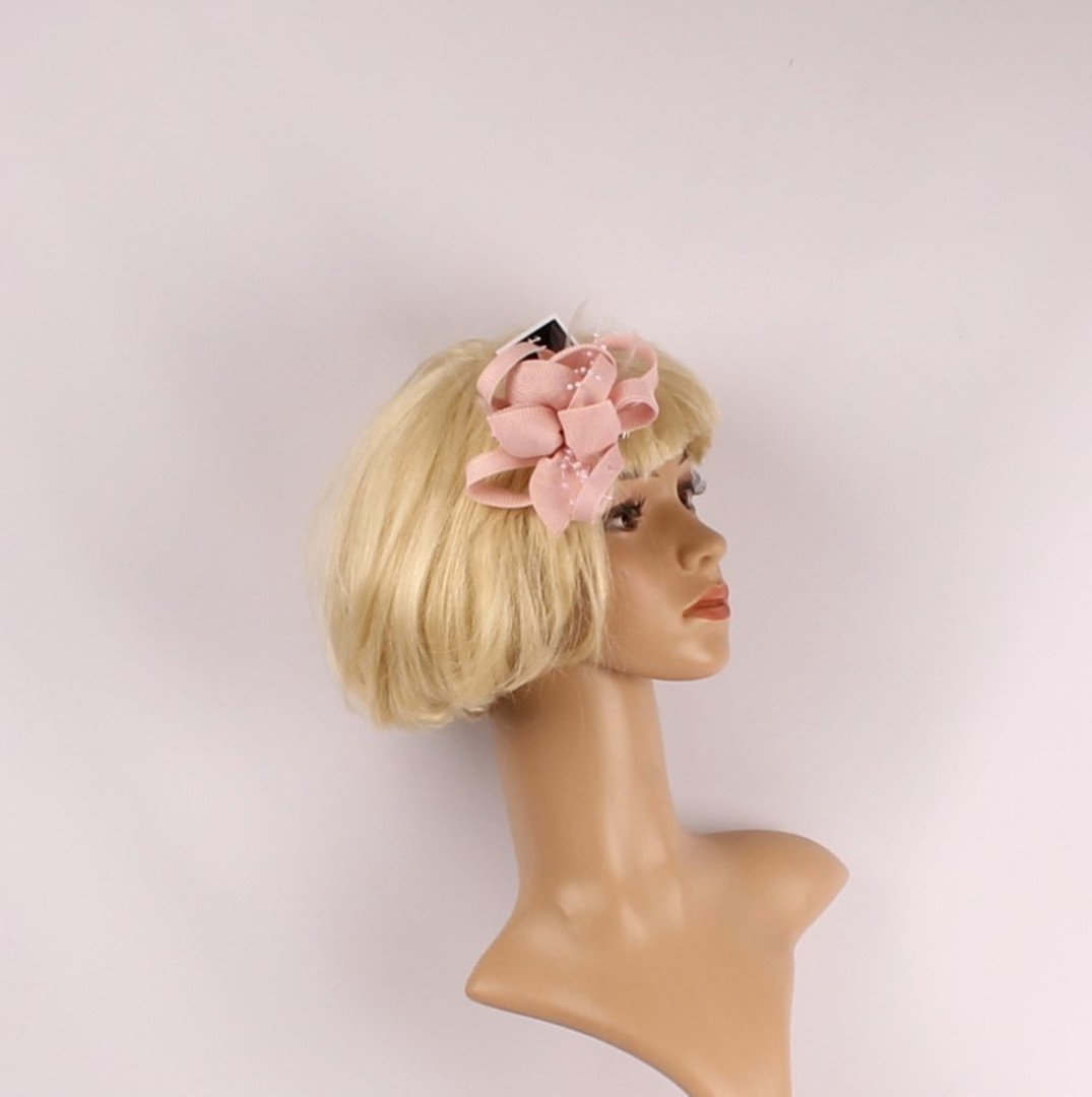  Linen fascinater w beads and feathers blush STYLE: HS/4687/BLSH image 0